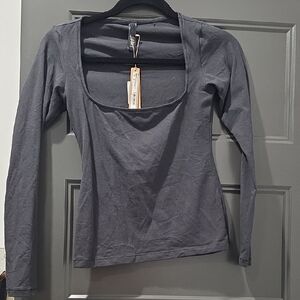 SKIMS Charcoal Long Sleeve Top